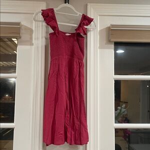 Red Ruffled Short Dress